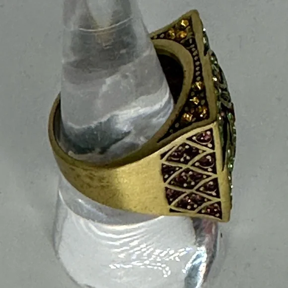 Vintage Ring Kathy Levine La Vintage Green Serendipity Costume Jewelry Size 8 - Picture 5 of 10